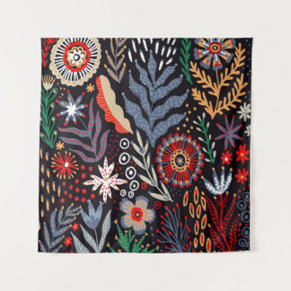 Folk pattern, seamless textile design with bright  tapestry