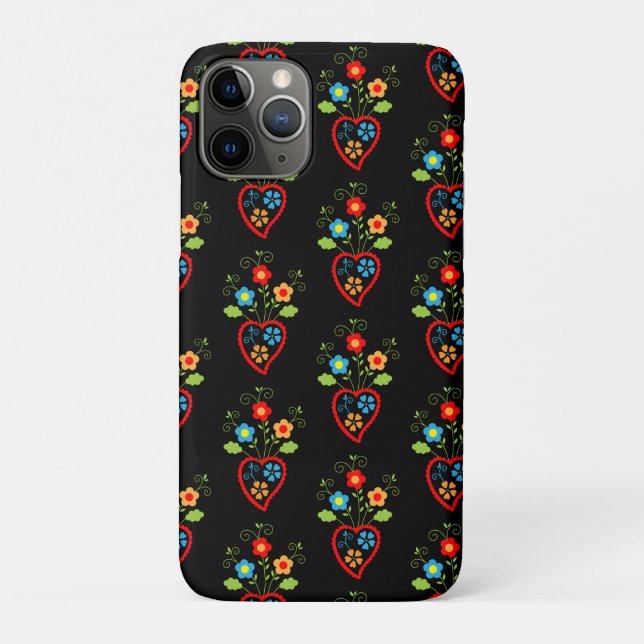 Folk portuguese blooming heart pattern Case-Mate iPhone case (Back)