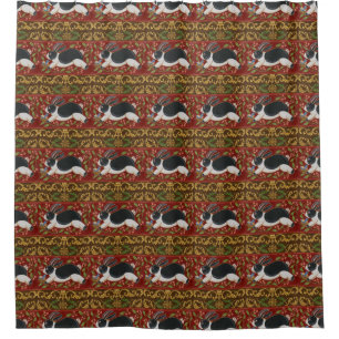 Folk Rabbit Shower Curtain