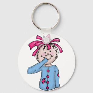 Folk Rag Doll Cartoon Key Ring