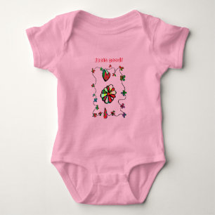 Folk Retro Quaint and Happy Art  Baby Bodysuit