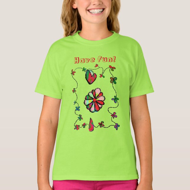 Folk Retro Quaint and Happy Art  T-Shirt (Front)