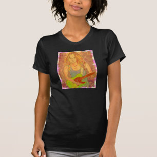 folk rock girl screenprint look T-Shirt