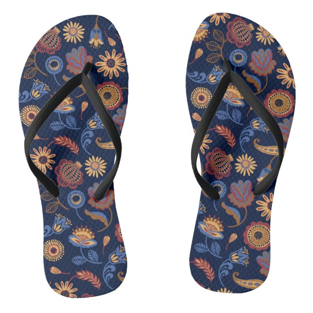 Folk Rustic Floral Jandals (Footbed)
