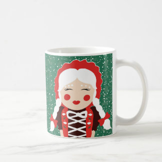 Folk Santa Mrs. Claus Snowy Happy Holidays Mug