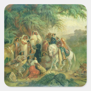 Folk scene in Pico de Orizaba, Mexico Square Sticker