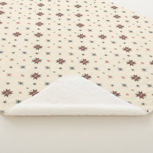 Folk Star Symbol Seamless Pattern Sherpa Blanket