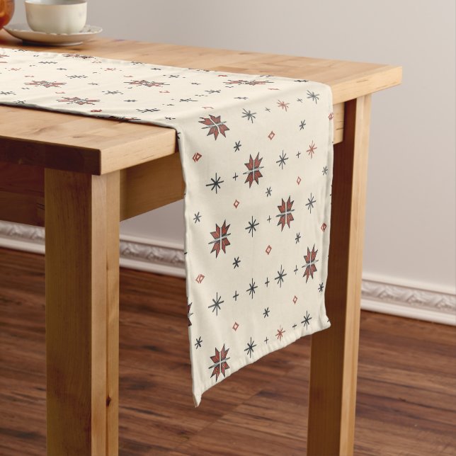 Folk Star Symbol Seamless Pattern Short Table Runner (In Situ)