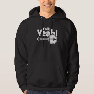 Folk Yeah Retro Banjo Guitar Music Hoodie