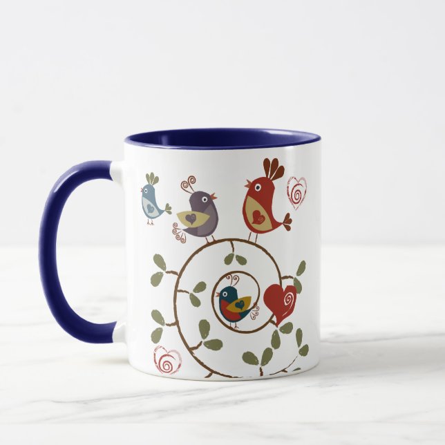 Folkart Birds Mug (Left)