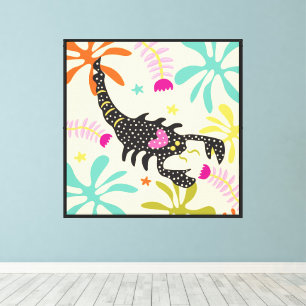 Folkart Boho Scorpio Abstract Zodiac Canvas Print