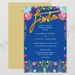 Folkart Flower Fiesta Wedding Invitation Boda