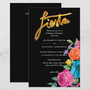 Folkart Flower Fiesta Wedding Invitation Boda