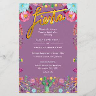 Folkart Flower Fiesta Wedding Invitation Boda