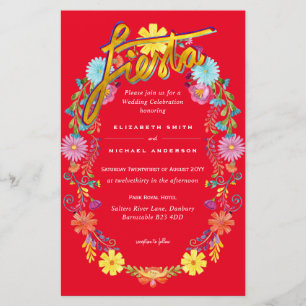 Folkart Flower Fiesta Wedding Invitation Boda 