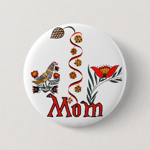 Folkart Mum T-shirts and Gifts 6 Cm Round Badge