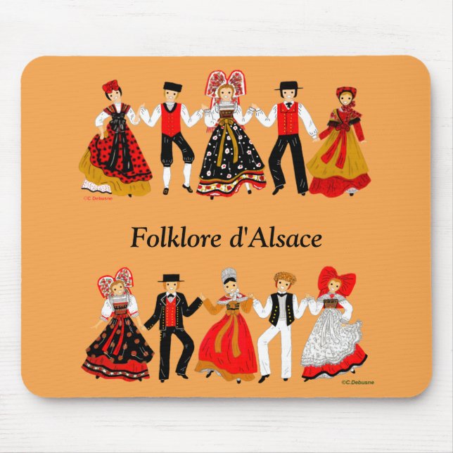 Folklore de l'Alsace, France Mouse Pad (Front)