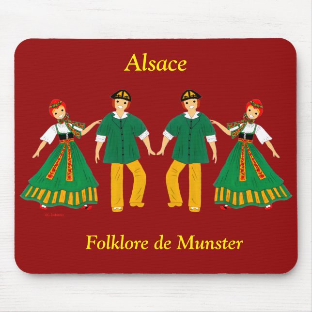 Folklore de Munster, Alsace, France Mouse Pad (Front)