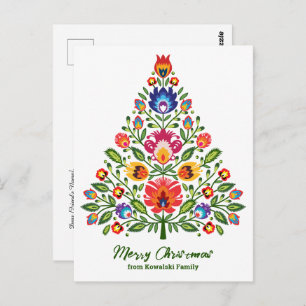 Folklore Enchantment: A Lowicz-inspired Christmas Postcard