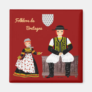 Folklore of Brittany, France Magnet