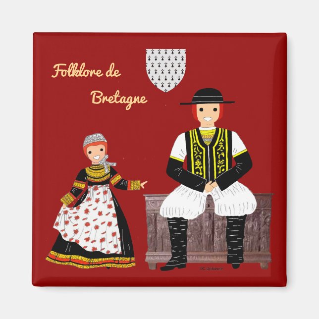 Folklore of Brittany, France Magnet (Front)