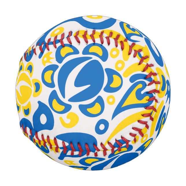 Folklore pattern with Ukrainian flag colors Baseball (Front Right)