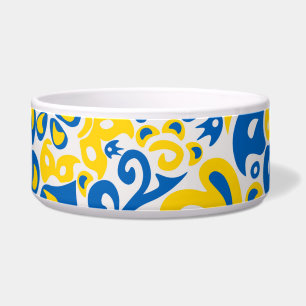 Folklore pattern with Ukrainian flag colours