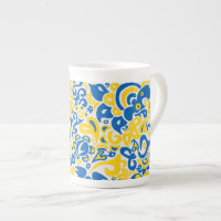 Folklore pattern with Ukrainian flag colours