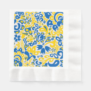 Folklore pattern with Ukrainian flag colours Napkin