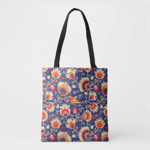 💛🧡💙Folklore pattern with yellow flowers 0 Tote Bag