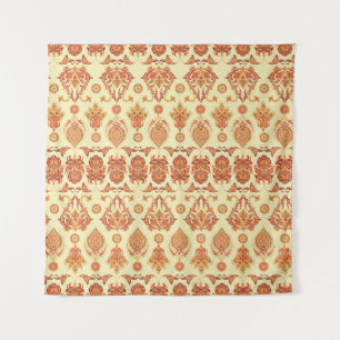 Folkloric Batik Floral Ethnic Pattern Tapestry