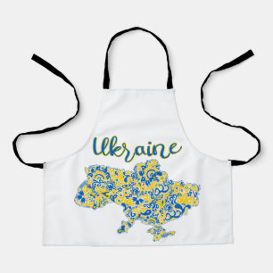 Folkloric pattern and Ukraine typography Apron