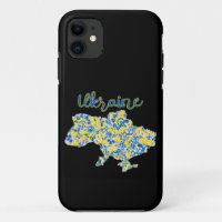 Folkloric pattern and Ukraine typography