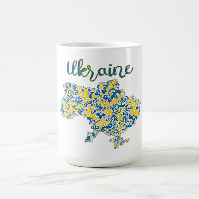 Folkloric pattern and Ukraine typography  Coffee M Coffee Mug (Center)