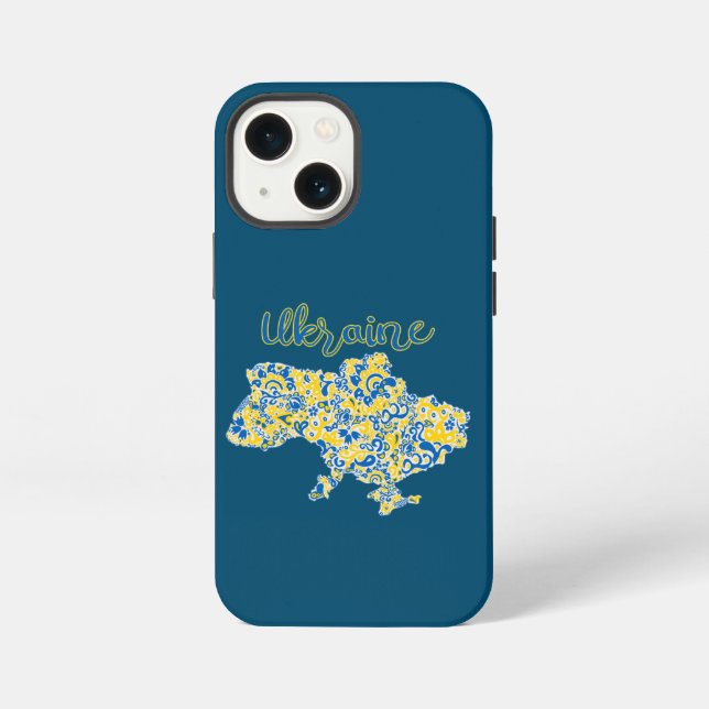 Folkloric pattern and Ukraine typography   iPhone Case (Back)