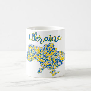 Folkloric pattern and Ukraine typography  Magic Mug
