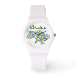 Folkloric pattern and Ukraine typography Watch