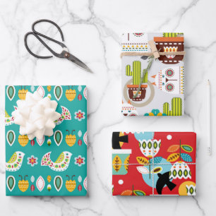 Folklorico Pattern Set A Wrapping Paper Sheet