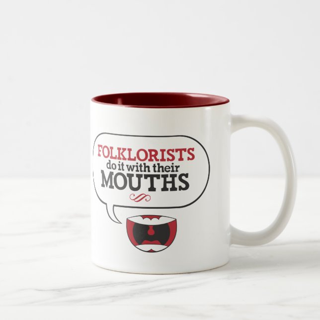 Folklorists Do It With Their Mouths: RED Two-Tone Coffee Mug (Right)