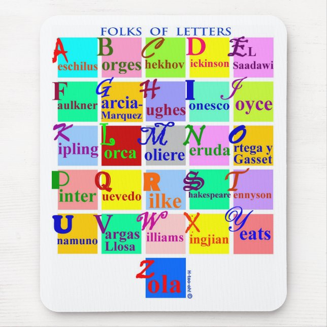 Folks of Letters Mouse Pad (Front)