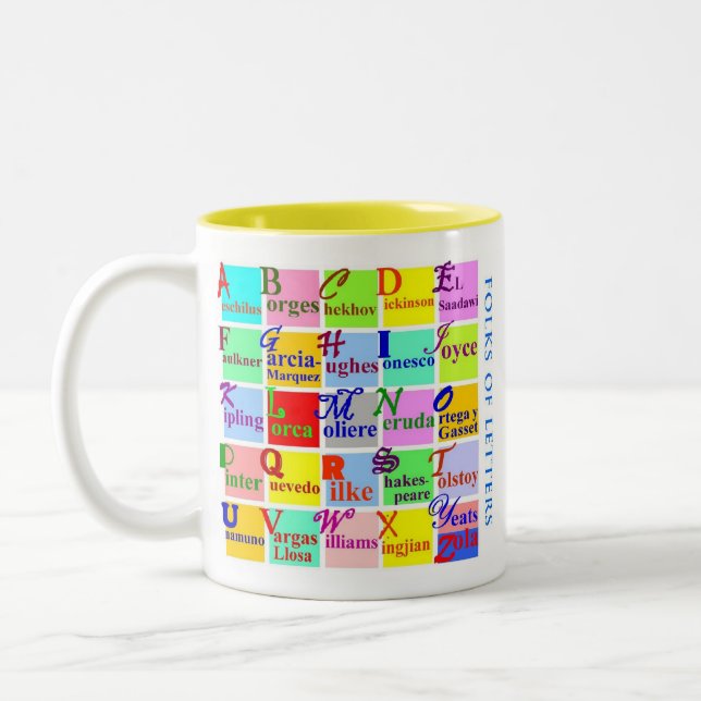 Folks of Letters Two-Tone Coffee Mug (Left)