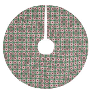 Folksy Bohemian Eclectic Retro Christmas Pattern Brushed Polyester Tree Skirt