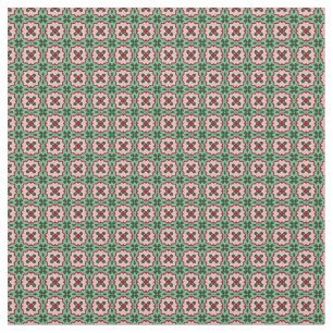 Folksy Bohemian Eclectic Retro Christmas Pattern Fabric