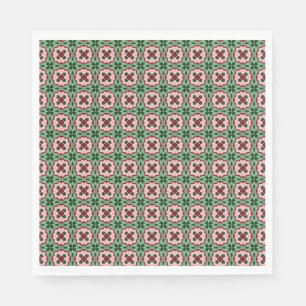 Folksy Bohemian Eclectic Retro Christmas Pattern Napkin