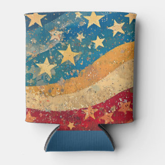 Folksy Stars and Stripes Can Cooler