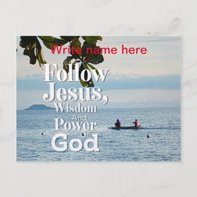 Follow Jesus Natureview Personalised Postcard (Front)