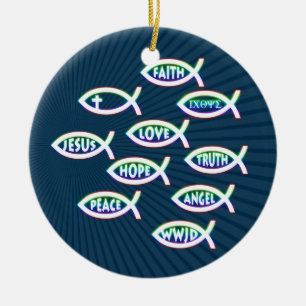 Follow Jesus   Share your Faith Ceramic Tree Decoration