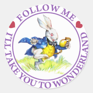Follow me - I'll take you to Wonderland! Classic Round Sticker