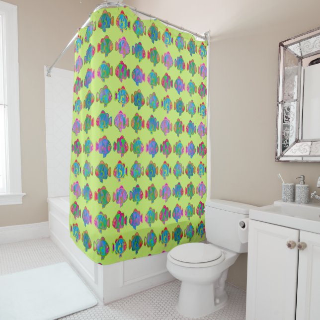 Follow Me in the Tropical Reef Shower Curtain (In Situ)