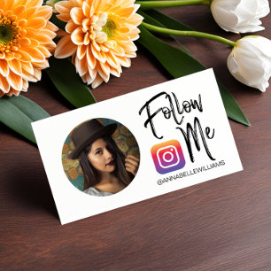 Follow Me Instagram Photo Social Media Business C Card